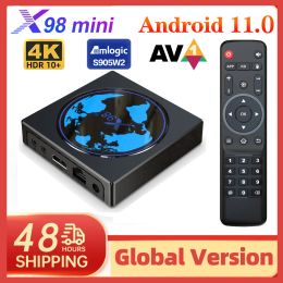 Box 2022 X98mini Smart TV Box Android 11 Amlogic S905W2 4G 64GB Support H.265 AV1 Dual Wifi HDR 10+ Youtube 4GB 32GB Set Top Box