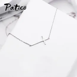 Pendant Necklaces Arrivals Women Wedding 925 Sterling Silver Long Cross Girls Jewelry Christmas Gift