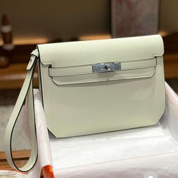 Women Real Leather Shoulder Bags 25cm Clutches Envelope Messenger Bag Sling Purses And Handbags 2024 New Luxury Brand Cow Skin With Two Long Belts