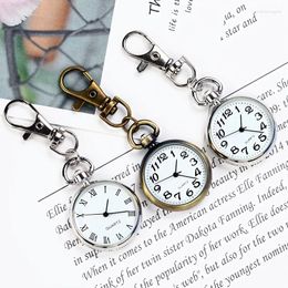 Pocket Watches Large Number Clear Watch Keychain Hanging Student Exam Quartz