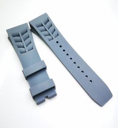 25mm 20mm Grey Watch Band Clasp Rubber Strap For RM011 RM 5003 RM50017004311