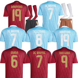 24 25 Belgium Soccer Jersey DE BRUYNE LUKAKU DOKU 2024 Euro Cup National Team Football Shirt 2024 Home and Away CARRASCO TIELEMANS BAKAYOKO TROSSARD Men Kids Kit