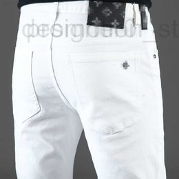 Herren Jeans Designer Herren Jeans kleine Füße Slim sitzende Baumwolle neue Sommer Jean Männer Marke Schwarz -Weiß -Hosen VNSW 3SQO