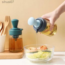 Other Kitchen Dining Bar 2-in-1 oil spray multi-function oil bottle with silicone brush barbecue olive oil distributor kitchen accessories 550ml yq2400408