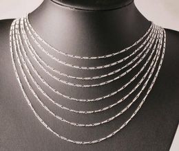 2mm Figaro Chains 925 Sterling Silver Jewelry for DIY Necklace Chain with Lobster Clasps Size 16 18 20 22 24 26 28 30 Inch5251134