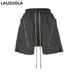 Men's Shorts High Quality Luxury Double Zipper Split Loose Men