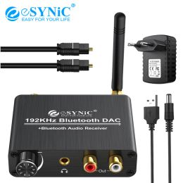 Converter Esynic Bluetoothcompatible Dac 192khz Digital Coaxial Toslink to Analogue Stereo L/r Rca 3.5mm Audio Converterwith Volume Control