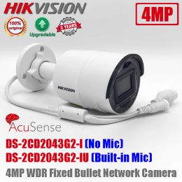 Cameras Original Hikvision DS2CD2043G2IU 4MP POE IR WDR Builtin Mic AcuSense Fixed Bullet Network CCTV IP Camera DS2CD2043G2I