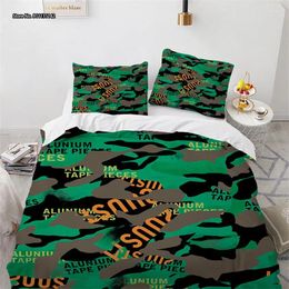 Bedding Sets Fashion Camouflage Pattern 3D Digital Printed Quilt Cover Pillowcase Set Adult Children Bedroom Decorative Home Textile