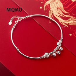 MIQIAO Bracelet On The Leg Fish Anklet Jewelry For Women Gift 925 Sterling Silver Curved Pipe Foot Chain Female Ornament Marine 240408