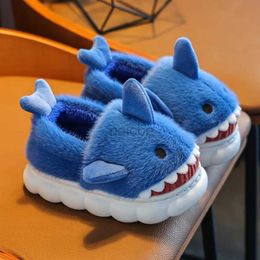 Slipper Parent-child Shoes Winter Cotton Slippers To Be Home Child Shark Shoes Flip Flops for Kids Girls Cute Cartoon Baby Boys Slippers 2448