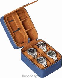 ROTHWELL 5 Watch Travel Case Storage Organiser for 5 Watches | Tough Portable Protection w/Zipper Fits All Wristwatches Smart Watches Up to 50mm (Green/Tan)