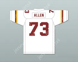 CUSTOM Larry Allen 73 Vintage High School Crushers White Football Jersey 2 Top Stitched S-6XL
