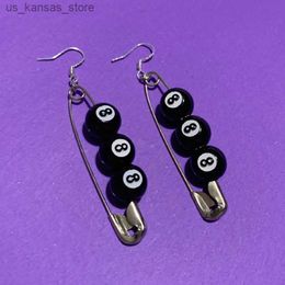 Charm Gothic Jewellery Pool 8 Earrings Punk Korean Fashion Drop Earrings for Women Egirl Accessories Hip Hop Cool Geometric Wholesale240408