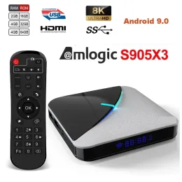 Box A95X F3 Android 10 Amlogic S905X3 4K smart TV box 2GB 4GB 32GB 64GB wifi HDR10+ BT5.0 Media Player TV Media Player settop box