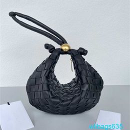 Totes Bags BottegVeneta Turn Pouch Handbags Divani Womens Bag Turn Small Golden Ball Woven Underarm Bag Genuine Leather Handbag Half Round Ba have logo HBLG06