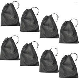 Laundry Bags 8 Pcs Mesh Fitness Basketball Net Small Drawstring Polyester Stuff Sack For Travel