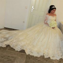 Dresses Elegant Lace Off the Shoulder Long Sleeves Ball Gown Wedding Dress Princess Bridal Dress vestidos de novia