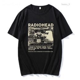 Men's T-shirts Radiohead T Shirt Vintage Hip Hop Rock Band Graphic T-shirt Streetwear 90s Cotton Comfort Short Sleeves Unisex Tee 556