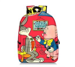 Bugs Bunny Pattern Student Bags Print Backpack High Quality Comfortable Large Capacity Novel Fun School Trip Play8912707
