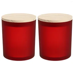 Candle Holders 2 Pcs Cup Scented Glass CandleContainer Practical Cups Jar Empty Decor Wedding Containers Miss Household