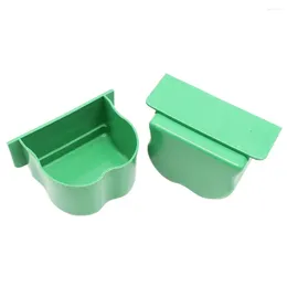 Other Bird Supplies 2Pcs Feeder Water Food Feeding Parrot Cage Plastic Bowl Pigeon Drinking Device Birds Easy To Instal