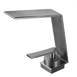 Kitchen Faucets LL Bathroom Waterfall Basin Sink Faucet Black Brass Bathtub And Cold Water Mixer