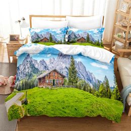 Bedding Sets Scenery Forests Duvet Cover 3-piece Set 3d King Size Fashion Soft Microfiber Double Bed