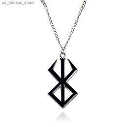 Pendant Necklaces Anime Fury Black Necklace Gute Sword Pendant Neutral Clothing Jewellery Decoration Necklace Props Halloween Gift240408