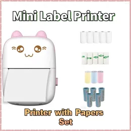 Portable Mini Label Printer Po Thermal Adhesive Labels Printers Inkless BT Pocket Stickers Maker 57MM