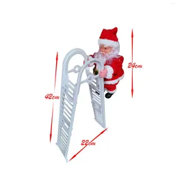 Party Decoration Electric Climbing Santa Christmas Ladder 22x42cm Double Designed For Festival Atmosphere Lifelike And Cute