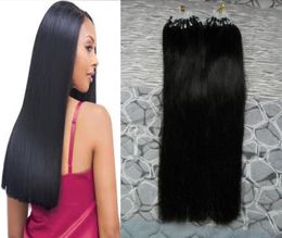 Natural straight hair remy micro loop ring bead hair extensions 1g 200g Natural Colour micro loop human hair extensions5910240