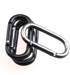 Oval Carabiners Snap Hook Aluminum Alloy 50x25mm in Black and Gray for Water Bottle Keys Agricultural Hook Daily Use5462611