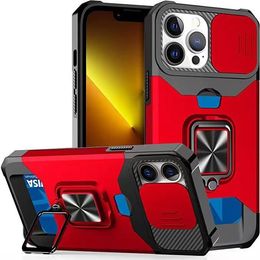 Shockproof car mount magnetic stand card slot camera protective Phone Cases For Iphone 15 14 Pro 14 13 12 11 8 7 x XR xs Max 13 12 mini Hybrid Armor Case Bumper Silicone