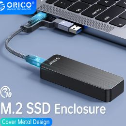 Hinges Orico M2 Nvme Enclosure Usb3.2 Gen2 Type C 10gbps Pcie Ssd Enclosure with 2 in 1 Cable Builtin Metal Heat Sink M.2 Ssd Case