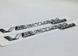 Set of 2 For Mercedes Benz AMG V8 BITURBO 4Matic Car Trunk Number Letters Badge Emblem Sticker1481067