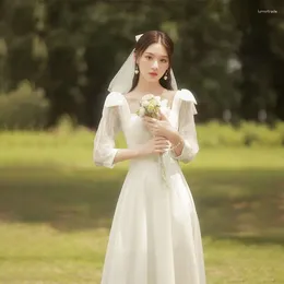 Casual Dresses Wedding Registration And Certificate Collection Small White Dress Can Be Worn In Daily Attire. 2024 Engagement Autumn