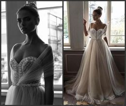 elihav sasson crystal beach arabic wedding dresses sweetheart pearls aline tulle bridal dresses sexy wedding gowns7477728