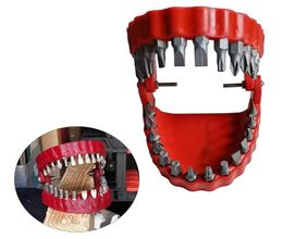 Decorative Objects Figurines Funny Denture Drill Bit Holder Teeth Model Design Screwdriver With 28 s Fits 14 Inch Hex and Drive A5695527