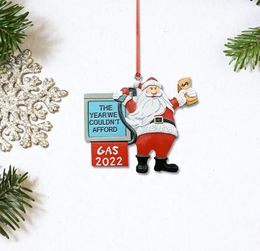 Gas 2022 Santa Claus Christmas Tree Decoration Resin Gasoline Sign Room Decor Ornaments Pendant1498659