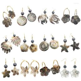 Dangle Earrings Black Natural Earring Handmade Pearls Beads Pendant Earwears Ear Ornaments Hangers For Women Girl