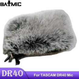 Accessories AOSHEN for TASCAM DR40 Recording Microphone Dead Cat Outdoor Artificial Fur Windshield Cover Muff Windscreen Sleeve Shield
