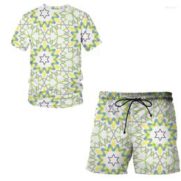 Men's Tracksuits 2024 Japanese Style 3D Print Sweat Suit 2 Piece Set Men Short Sleeve T Shirt Beach Shorts Casual TShirt Clothing