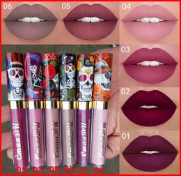 CmaaDu Makeup Matte 6 Colors Liquid Lipstick Waterproof and Longlasting Skull Tupe Lipsticks Lip Make up Lipgloss3473653