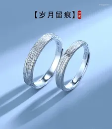 Cluster Rings Zuyin 999 Couple's Time Mark Pair Of With Simple And Unique Plain Ring Design Adjustable Opening