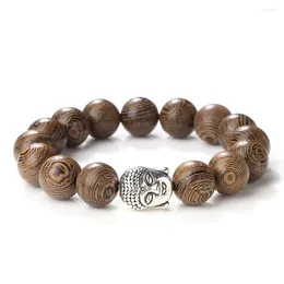 Strand Prayer Men Natural Wooden Beads Rosary Bracelet 12mm Size Vintage Bangle Women Yoga Meditation Jewellery Gift Couple Homme Pulsera