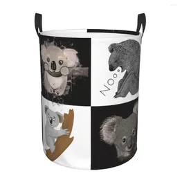 Laundry Bags Kawaii Animal Koala Branches Hamper Large Storage Basket Bear Kids Nursery Toy Organiser