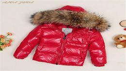 Children Down Jacket 2018 Russia Winter Raccoon Fur Collar Kids Warm Outwear Snow Coat For Boys Girls Cyy1491885884