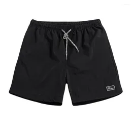 Men's Shorts 2024 Drawstring Men Summer Large Size Thin Fast-Drying Beach Trousers Casual Solid Colour Sports Swim Short Pants