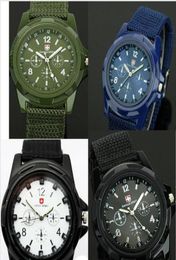 Whole Mix 4colors Cool Summer Men Sport Military Army Pilot Fabric Strap Sports Men Gemius Army Watch SA0033576594